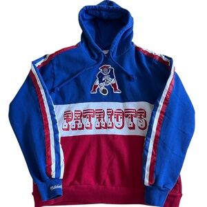 Mitchell & Ness NFL New England Patriots Blue Red White Pullover Hoodie